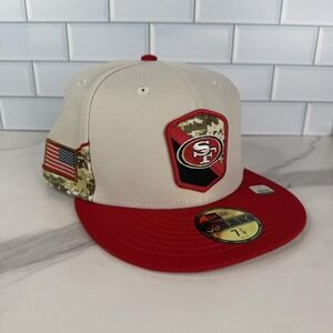 San Francisco 49ers Hat‎ Cap Fitted Mens 7 7/8 NFL Football Salute to Service